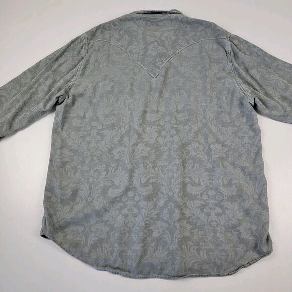 Ryan Michael Shirt Mens XXL 2XL Pearl Snap Long Sleeve Western Silk Blend - Picture 10 of 11